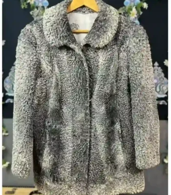 Adrienne Persian Lamb Coat Silver Grey Fur Jacket