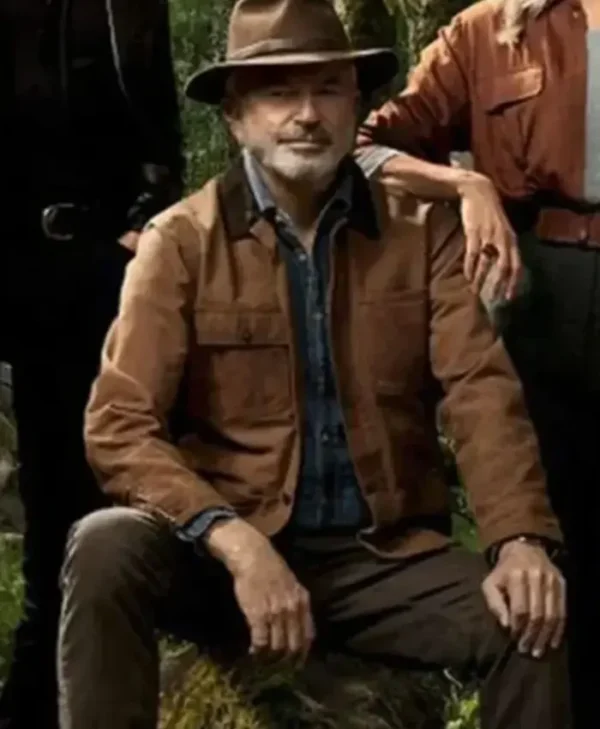 Alan Grant Jurassic World Dominion Brown Trucker Cotton Jacket