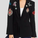 Alexis Floyd Inventing Anna Flowers Printed Black Blazer