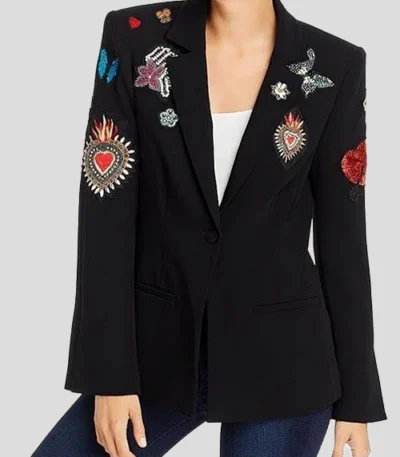 Alexis Floyd Inventing Anna Flowers Printed Black Blazer