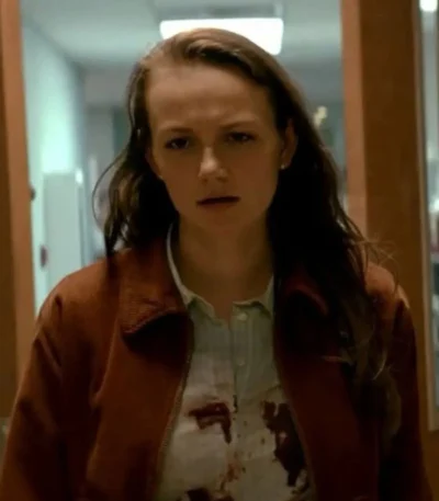 Andi Matichak Halloween Kills Brown Shirt Style Jacket
