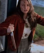 Andi Matichak Halloween Kills Brown Shirt Style Jacket