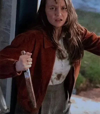 Andi Matichak Halloween Kills Brown Shirt Style Jacket