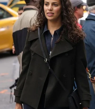 Athena Manifest Grace Stone Double Breasted Black Peacoat