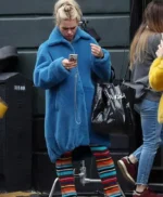 Billie Piper I Hate Suzie Long Blue Fur Coat