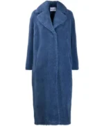 Billie Piper I Hate Suzie Long Blue Fur Coat