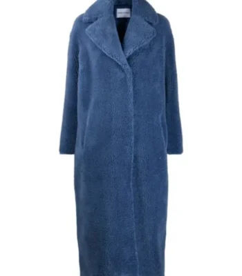 Billie Piper I Hate Suzie Long Blue Fur Coat