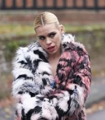Billie Piper I Hate Suzie S01 E02 Black and White Fur Coat