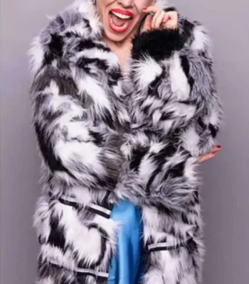 Billie Piper I Hate Suzie S01 E02 Black and White Fur Coat
