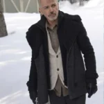 Billy Bob Thornton Fargo Black Shearling Peacoat