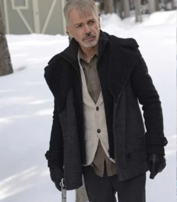 Billy Bob Thornton Fargo Black Shearling Peacoat