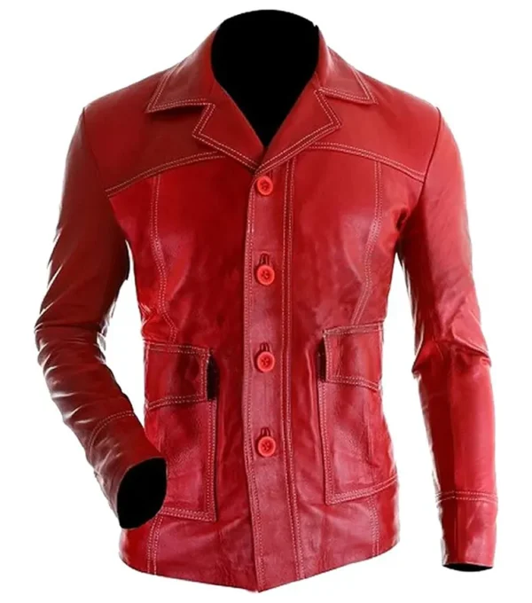 Brad Pitt Fight Club Costume Tyler Durden Maroon Jacket