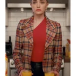 Brianne Howey Ginny and Georgia Plaid Wool Coat
