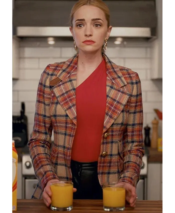 Brianne Howey Ginny and Georgia Plaid Wool Coat Brianne Howey Ginny and Georgia Plaid Wool Coat