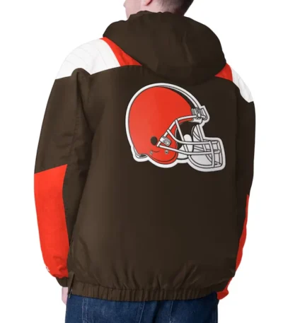 Brown Cleveland Browns Charger Half-Zip Pullover Jacket
