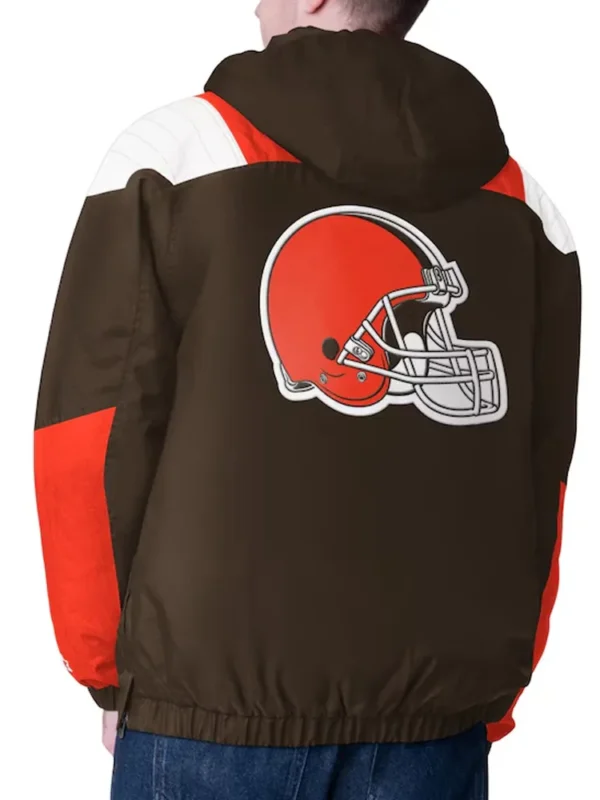Brown Cleveland Browns Charger Half-Zip Pullover Jacket