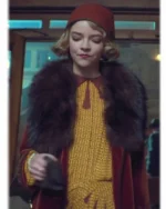 Anya Tay­lor-Joy Peaky Blind­ers S05 Fur Collar Red Coat