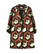 Emily In Paris S03 Laurence Gormezano Geometric Jacquard Coat