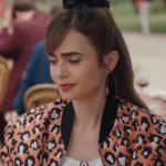 Emily In Paris S03 Lily Collins Lady Leopard Bomber Jacket
