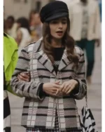 Emily In Paris S03 Lily Collins Wool Check Jacket