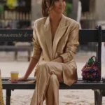 Mindy Chen Emily in Paris S03 Gold Metallic Blazer