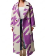 Emily in Paris S03 Emily Purple Wool Trench Coat
