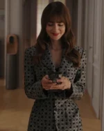 Emily in Paris (Series 2022) S03 Lily Collins Black and Grey Blazer