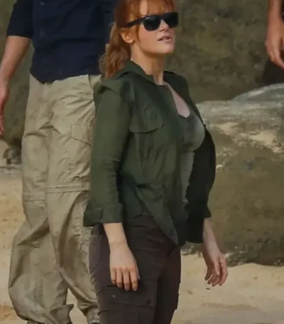 Jurassic World 3 Claire Dearing Notched Collar Green Jacket
