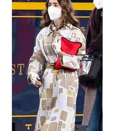Lily Collins Emily In Paris S02 Emily Cooper Mid Length Coat