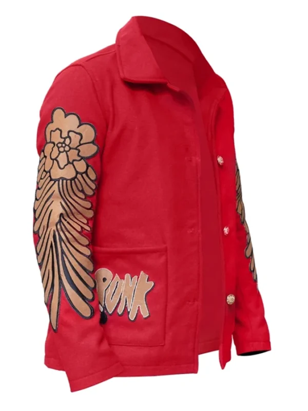 Oscar 2023 Daniel Kwan Red Wool Punk Suit