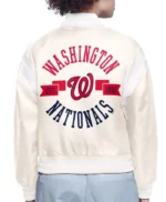 Printed Logo Washington Nationals Varsity Satin Jacket