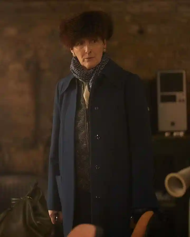 Carolyn Martens Killing Eve Fiona Shaw Blue Coat Carolyn Martens Killing Eve Fiona Shaw Blue Coat