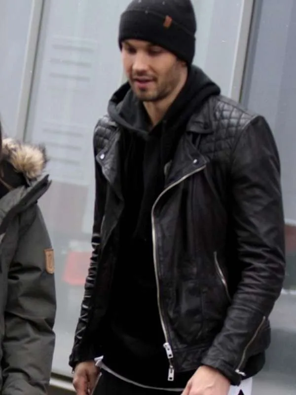 Casey Deidrick Eye Candy Black Leather Jacket Casey Deidrick Eye Candy Black Leather Jacket