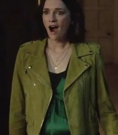 Charlotte Ritchie Ghosts S05 Green Suede Jacket