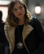 Chicago P.D. Erin Lindsay Black Shearling Fur Leather Jacket