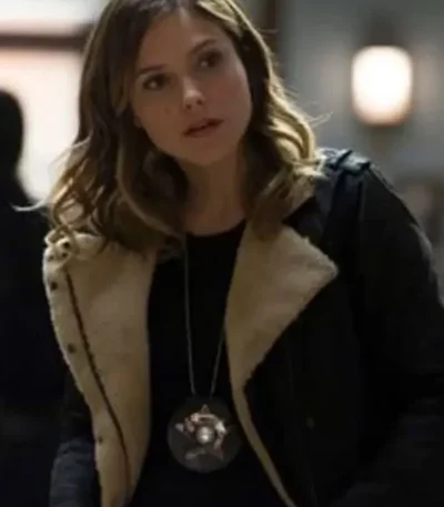 Chicago P.D. Erin Lindsay Black Shearling Fur Leather Jacket