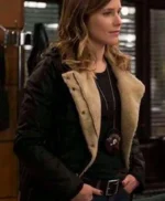 Chicago P.D. Erin Lindsay Black Shearling Fur Leather Jacket