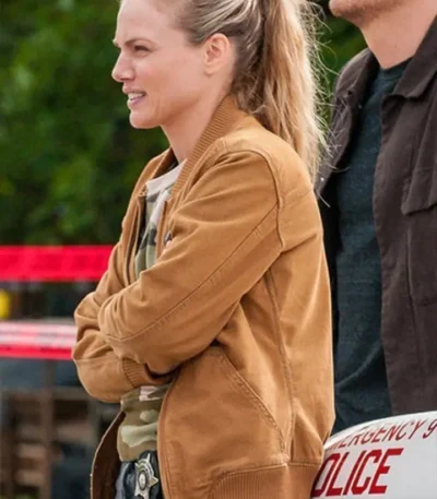 Chicago P.D. Hailey Upton S07 Brown Bomber Jacket