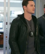 Chicago P.D. Jay Halstead Black Leather Hooded Jacket