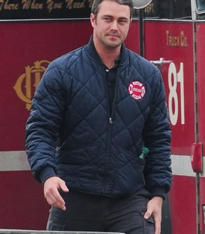 Chicago P.D. Kelly Severide Blue Quilted Jacket