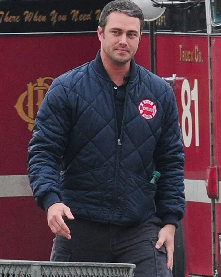 Chicago P.D. Kelly Severide Blue Quilted Jacket Chicago P.D. Kelly Severide Blue Quilted Jacket