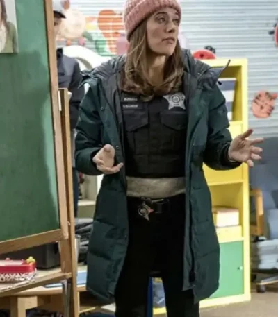 Chicago P.D. Marina Squerciati Green Hooded Coat