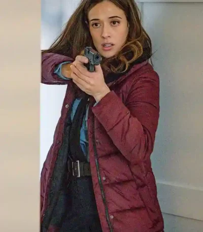 Chicago P.D. S07 Kim Burgess Maroon Puffer Coat