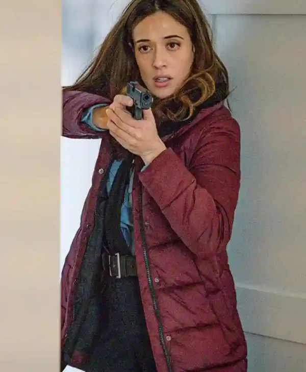 Chicago P.D. S07 Kim Burgess Maroon Puffer Coat