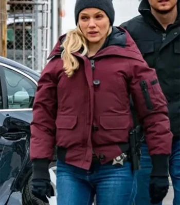 Chicago P.D. S08 Hailey Upton Maroon Parka Bomber Jacket