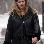 Chicago PD Katy Wilson Black Fur Hooded Jacket
