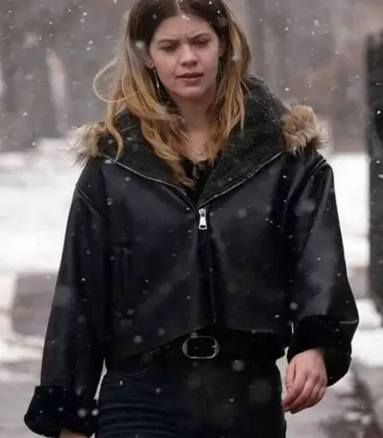 Chicago PD Katy Wilson Black Fur Hooded Jacket