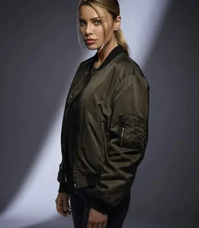 Chloe Decker Lucifer Satin Bomber Jacket