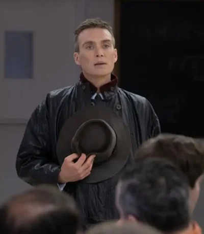 Cillian Murphy Oppenheimer Black Leather Jacket