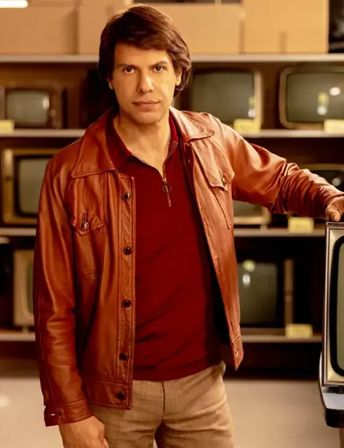 Class Act S01 Bernard Tapie Brown Leather Jacket Class Act S01 Bernard Tapie Brown Leather Jacket